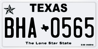TX license plate BHA0565