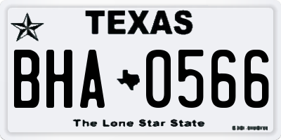 TX license plate BHA0566