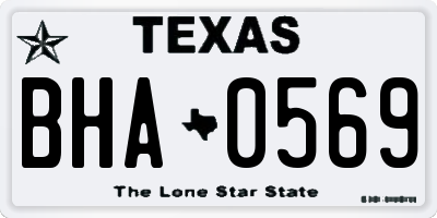 TX license plate BHA0569