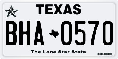 TX license plate BHA0570