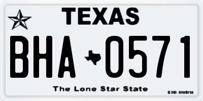 TX license plate BHA0571