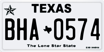TX license plate BHA0574