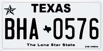 TX license plate BHA0576