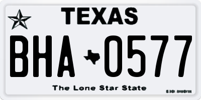 TX license plate BHA0577