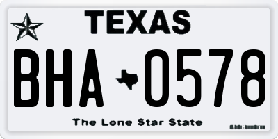 TX license plate BHA0578