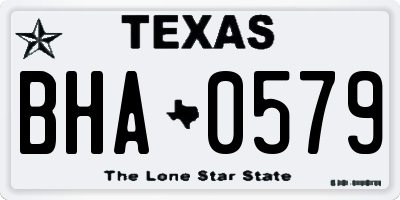 TX license plate BHA0579