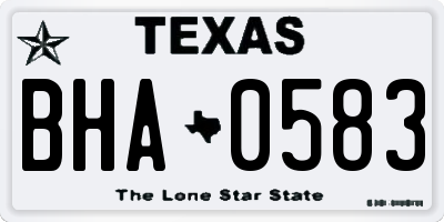 TX license plate BHA0583