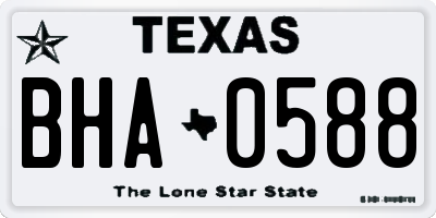 TX license plate BHA0588