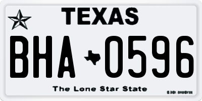 TX license plate BHA0596
