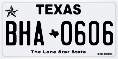 TX license plate BHA0606