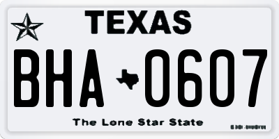 TX license plate BHA0607