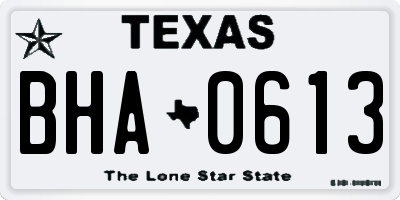 TX license plate BHA0613