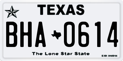 TX license plate BHA0614