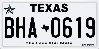 TX license plate BHA0619