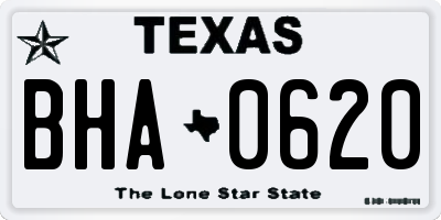 TX license plate BHA0620