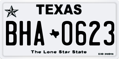 TX license plate BHA0623