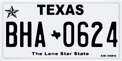 TX license plate BHA0624