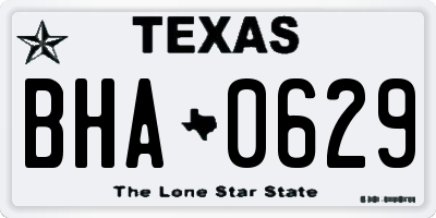 TX license plate BHA0629