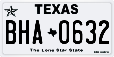 TX license plate BHA0632