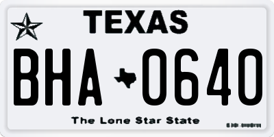 TX license plate BHA0640