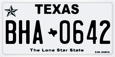 TX license plate BHA0642