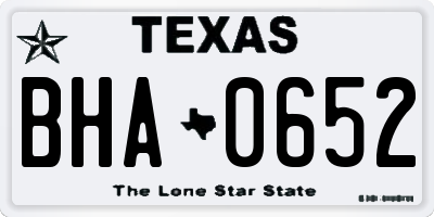 TX license plate BHA0652