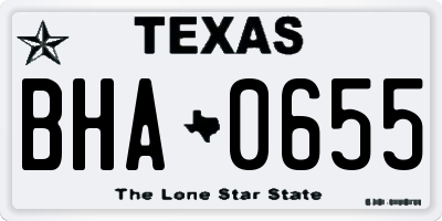 TX license plate BHA0655