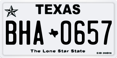 TX license plate BHA0657