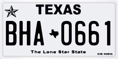 TX license plate BHA0661