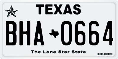 TX license plate BHA0664