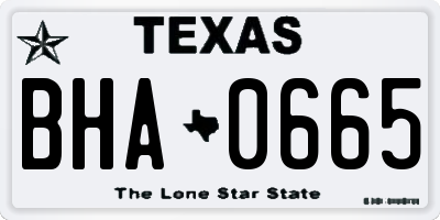 TX license plate BHA0665