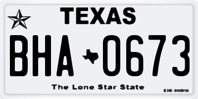 TX license plate BHA0673
