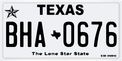 TX license plate BHA0676
