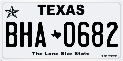 TX license plate BHA0682