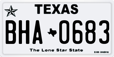 TX license plate BHA0683