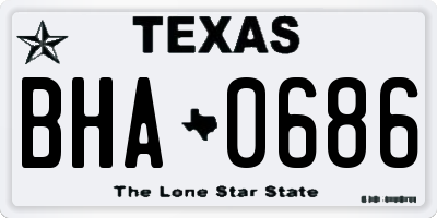 TX license plate BHA0686