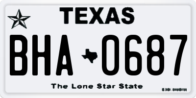 TX license plate BHA0687