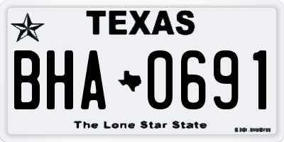 TX license plate BHA0691