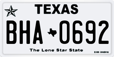 TX license plate BHA0692