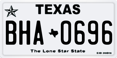 TX license plate BHA0696