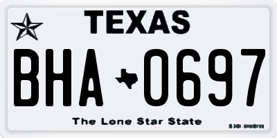 TX license plate BHA0697