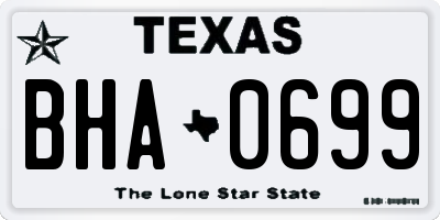 TX license plate BHA0699