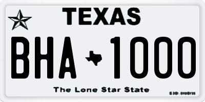 TX license plate BHA1000