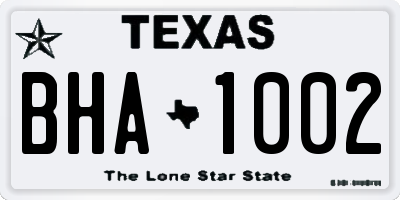 TX license plate BHA1002