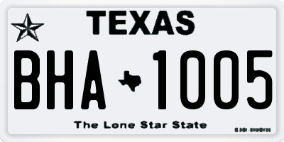 TX license plate BHA1005