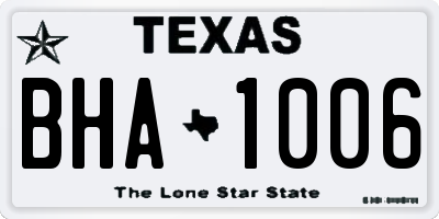 TX license plate BHA1006