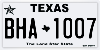 TX license plate BHA1007