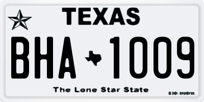 TX license plate BHA1009