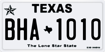 TX license plate BHA1010