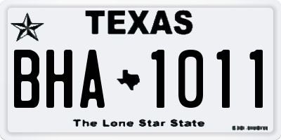 TX license plate BHA1011